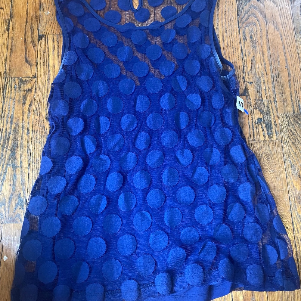 Blue polka dot tank banana republic